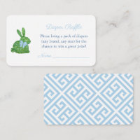 Wasserfarbe Topiary Bunny Bow Diaper Raffle Dusche