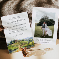 Wasserfarbe Toskana Italien Hochzeit in Urlaubsort