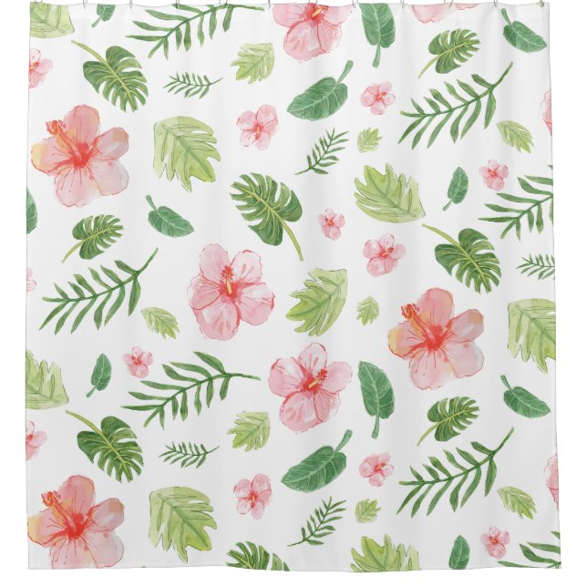 Wasserfarbe tropisch duschvorhang (Vorderseite)