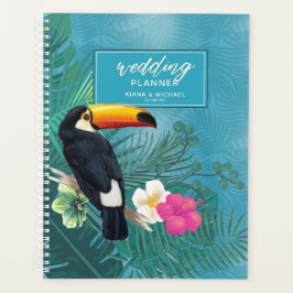 Wasserfarbe Tropisch mit Toucan Hochzeit Aquamarin Planer