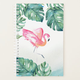 Wasserfarbe Tropisch rosa Flamingo Planer