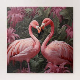 Wasserfarbe Tropisch rosa Flamingo Romance