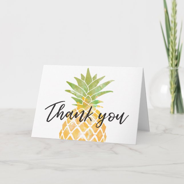 Wasserfarbe Tropische Ananas Vielen Dank Dankeskarte (Vorderseite)