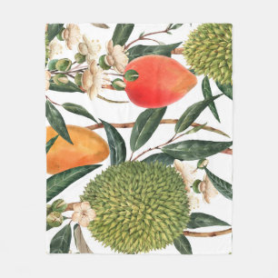 Wasserfarbe tropische durische, Mango-Muster. Fleecedecke