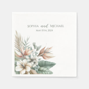 Wasserfarbe Tropische Elegance-Wedding-Napkins Serviette