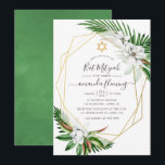 Wasserfarbe tropische Flora Bat Mitzvah Einladung<br><div class="desc">Tropische Blätter und magnolias Fledermaus mitzvah Einladungskarten,  die auf Ihre Veranstaltungsspezifikationen zugeschnitten sind.</div>