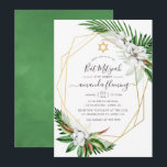 Wasserfarbe tropische Flora Bat Mitzvah Einladung<br><div class="desc">Tropische Blätter und magnolias Fledermaus mitzvah Einladungskarten,  die auf Ihre Veranstaltungsspezifikationen zugeschnitten sind.</div>
