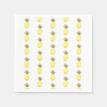 Wasserfarbe Tropische Foil Gold Ananas Wiederholun