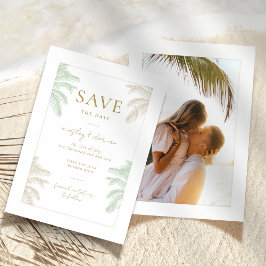 Wasserfarbe Tropische Palme Tree Boho Foto Hochzei Save The Date