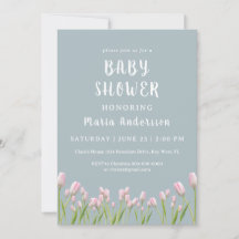 Wasserfarbe Tulips Baby Girl Baby Dusche