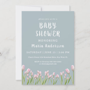 Wasserfarbe Tulips Baby Girl Baby Dusche Einladung