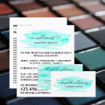 Wasserfarbe Türkis Pinselstrich Makeup Artist Flyer<br><div class="desc">Script Watercolor Türkis Pinselstrich Makeup Künstlerwerbung Flyer durch den Business Card Store.</div>