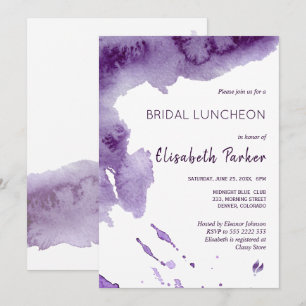 Wasserfarbe ultra violett indigo bridal luncheon einladung
