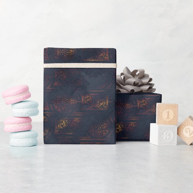 Wasserfarbe und Kupfermuster Muster Geschenkpapier (Babyparty)
