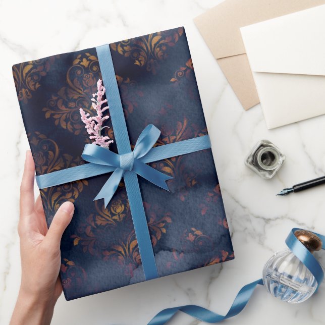 Wasserfarbe und Kupfermuster Muster Geschenkpapier (Schenken)