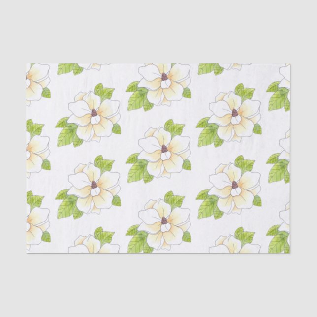Wasserfarbe und Muster der Pen Magnolia-Blume Seidenpapier (Vorderseite)
