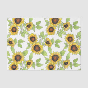 Wasserfarbe und Pen Sonnenblumen Muster Seidenpapier