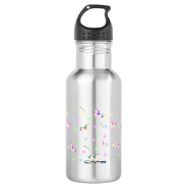 Wasserfarbe Unicorn Regenbogensterne Muster DIB Na Edelstahlflasche