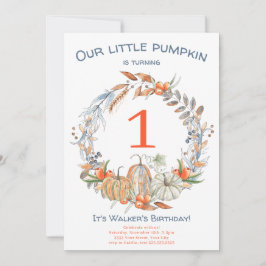 Wasserfarbe Unser kleiner Pumpkin Blue Erster Gebu Einladung
