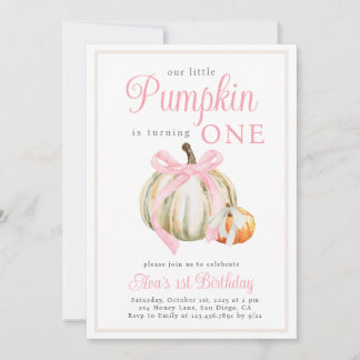 Wasserfarbe Unsere kleine Pumpkin Ribbon Bow Einladung