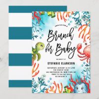 Wasserfarbe unter dem Wasser Babydusche Brunch