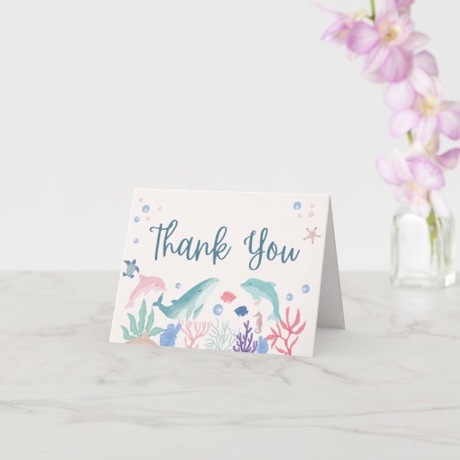 Wasserfarbe unter der Sea Baby Dusche Danke Karte (Orchidee)