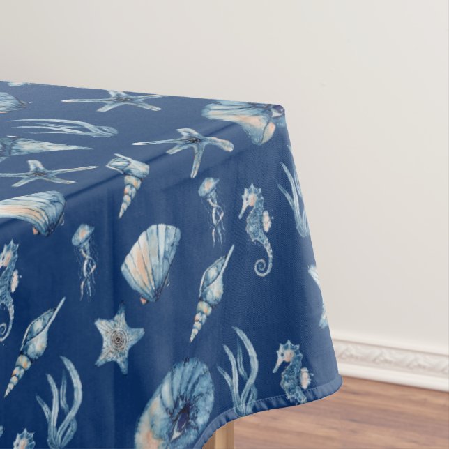 Wasserfarbe unter Meeresmuster Tischdecke (Beispiel)