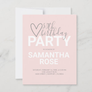 Wasserfarbe Valentine 30. Geburtstag Party