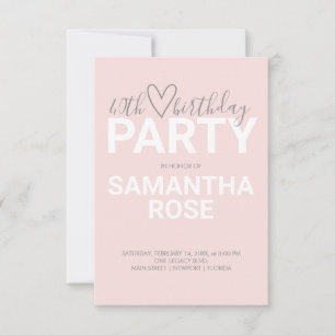 Wasserfarbe Valentine 40. Geburtstag Party