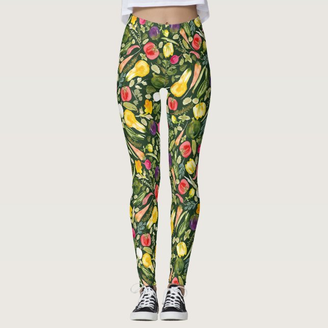 Wasserfarbe Vegan - Fressen Sie den Regenbogen Leggings (Vorderseite)
