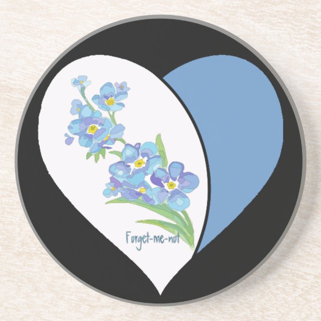 Wasserfarbe Vergiss mir nicht Blume Sandstein Untersetzer (Vorne)