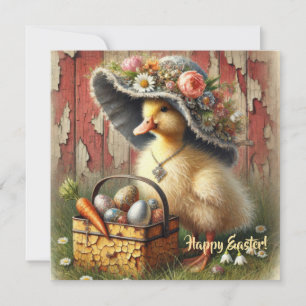 Wasserfarbe Vintag Osternente mit Eiern Feiertagskarte