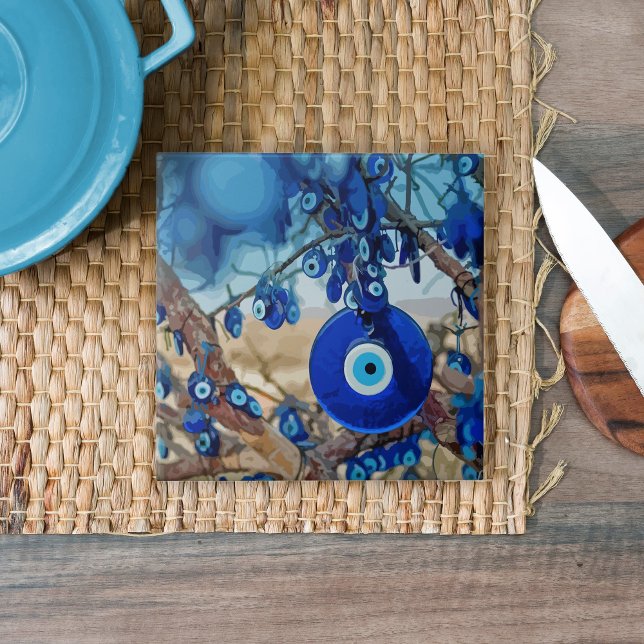 Wasserfarbe von Bäumen mit Nazaren dekoriert Fliese (Von Creator hochgeladen)