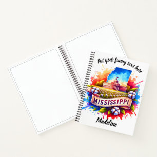 Wasserfarbe von Mississippis ikonischer Ansicht Notizbuch