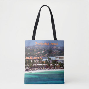 Wasserfarbe von Oranjestad, Aruba Tasche