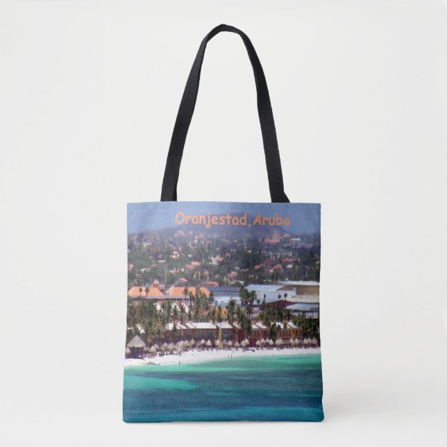 Wasserfarbe von Oranjestad, Aruba Tasche (Vorderseite)