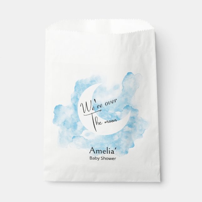 Wasserfarbe waschen über die Mond Babydusche Geschenktütchen (Vorderseite)