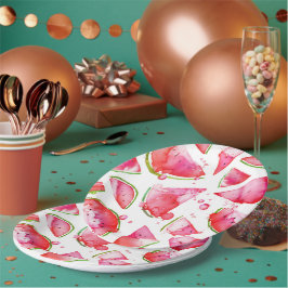 Wasserfarbe Wassermelone 1 Pappteller