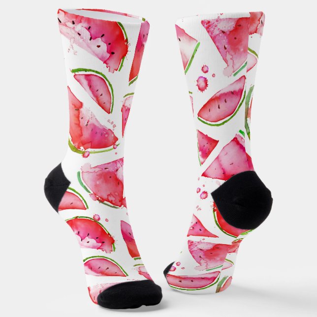 Wasserfarbe Wassermelone 1 Socken (Gewinkelt)