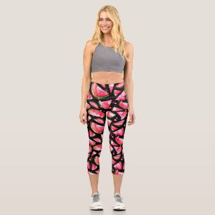 Wasserfarbe Wassermelone 2 Capri Leggings