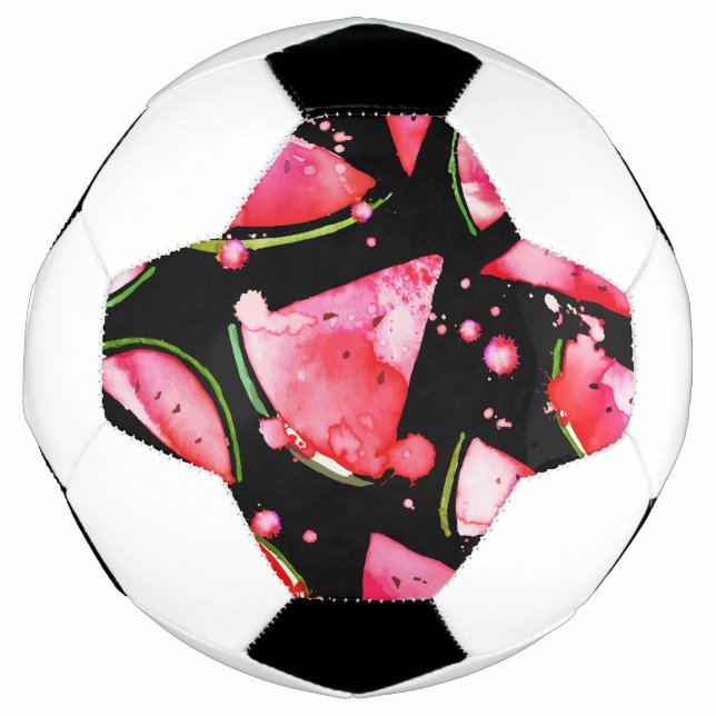 Wasserfarbe Wassermelone 2 Fußball (Vorderseite)