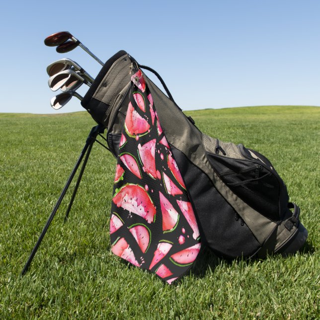 Wasserfarbe Wassermelone 2 Golfhandtuch (Gras)