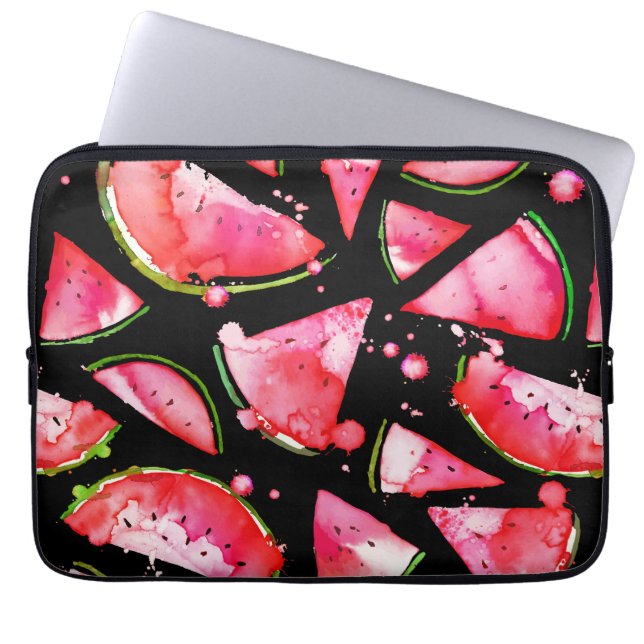 Wasserfarbe Wassermelone 2 Laptopschutzhülle (Vorderseite)