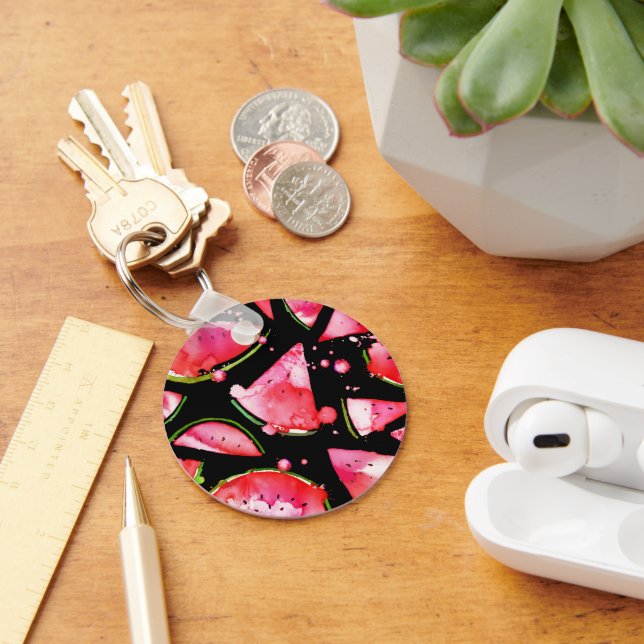 Wasserfarbe Wassermelone 2 Schlüsselanhänger (Schreibtisch)