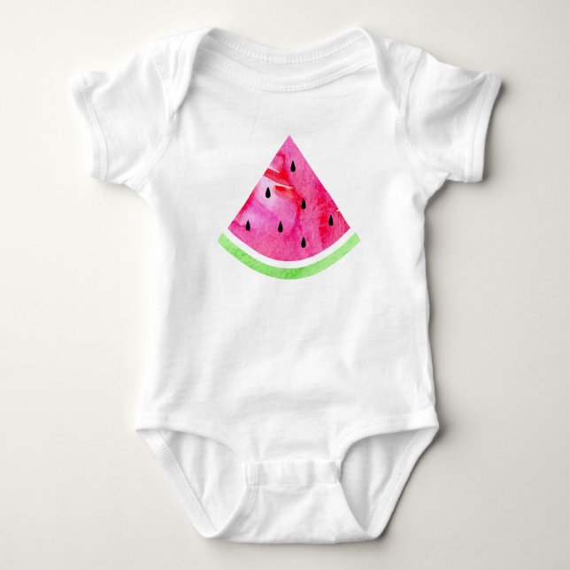 Wasserfarbe Wassermelone Baby Strampler (Vorderseite)