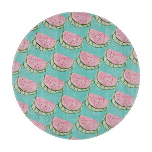 Wasserfarbe Wassermelone Doodles Gemustert gestric Schneidebrett