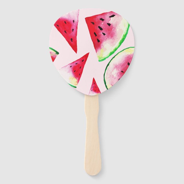 Wasserfarbe Wassermelone Muster Fächer (Vorderseite)
