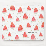 Wasserfarbe Wassermelone Muster Personalisiert Mousepad<br><div class="desc">Whimsikisches böhmisches Mousepad mit Aquarellenslices. Personalisiert durch das Hinzufügen eigener Daten. Das wird perfekt sein als Geschenk. Dieses Design ist in einer Vielzahl von Produkten erhältlich.</div>