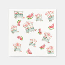 Wasserfarbe Wassermelone Napkins