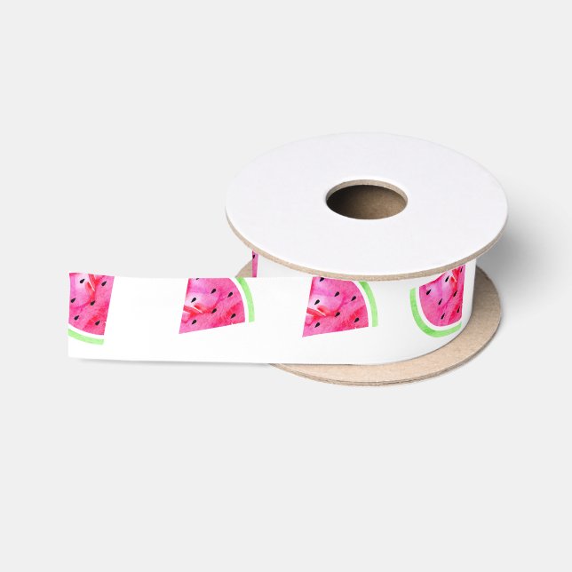 Wasserfarbe Wassermelone Satinband (Spule)
